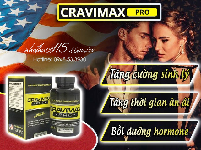 thuốc bổ thận tráng dương cho nam giới cravimax pro